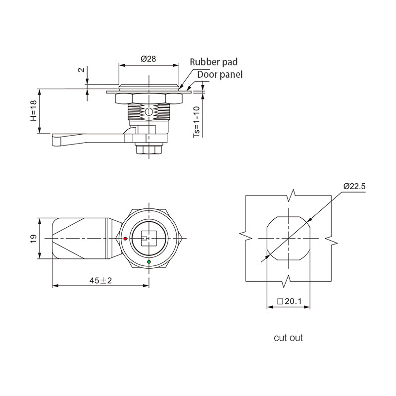 MSC705-4S ล็อคแผงอุตสาหกรรมสแตนเลสหมุน 90 ° MSC705-4S ล็อคแผงอุตสาหกรรมสแตนเลสหมุน 90 °