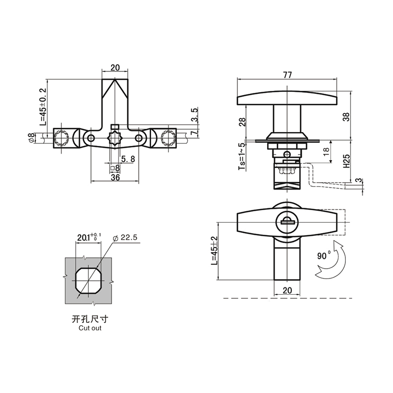 MS305-HS-2 ล็อคสแตนเลสอุตสาหกรรมโดยไม่ต้องสอด MS305-HS-2 ล็อคสแตนเลสอุตสาหกรรมโดยไม่ต้องสอด